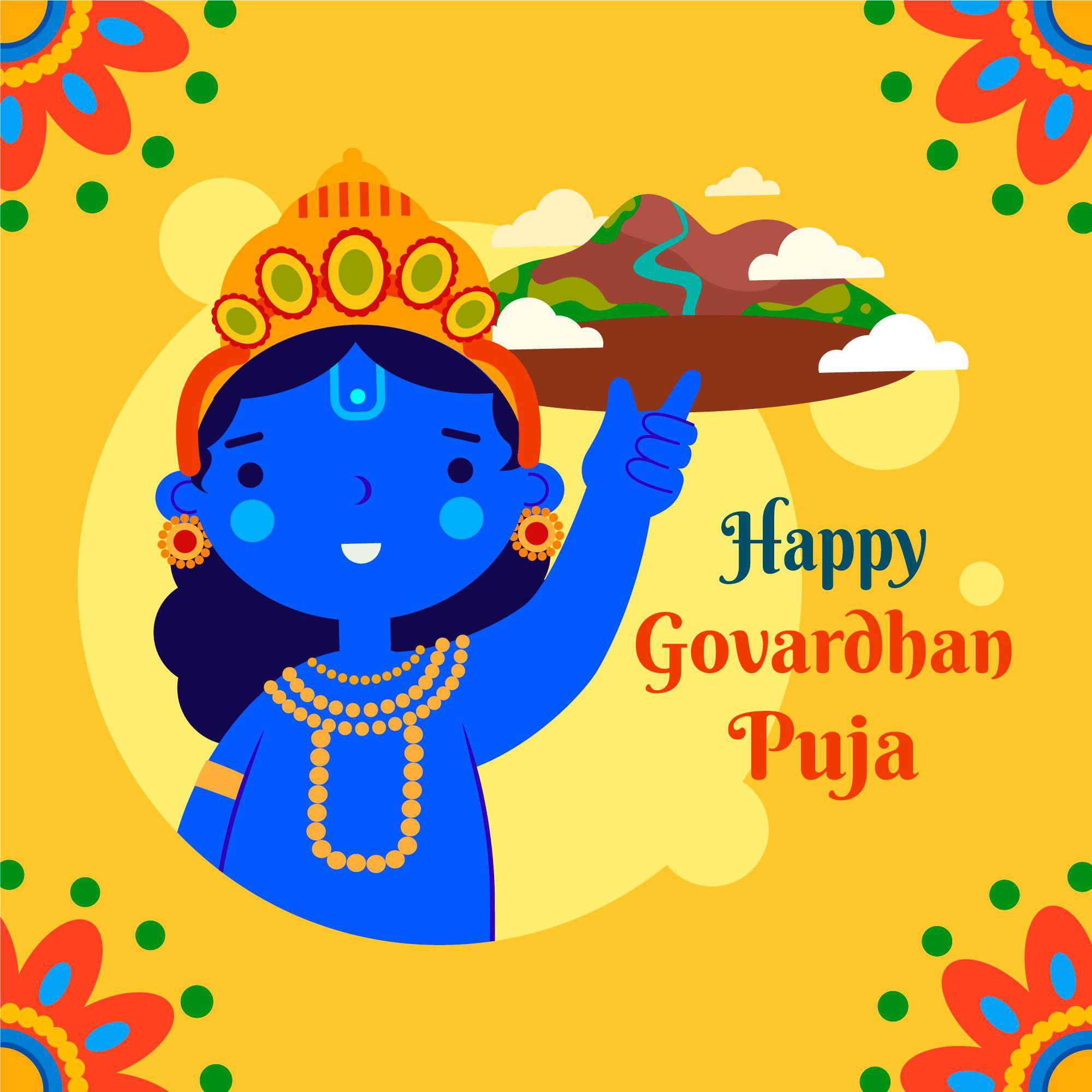 Happy Govardhan puja image download