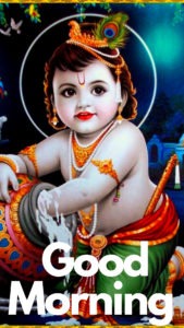 good morning images with little krishna
