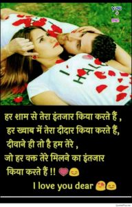 love Shayari with image in Hindi