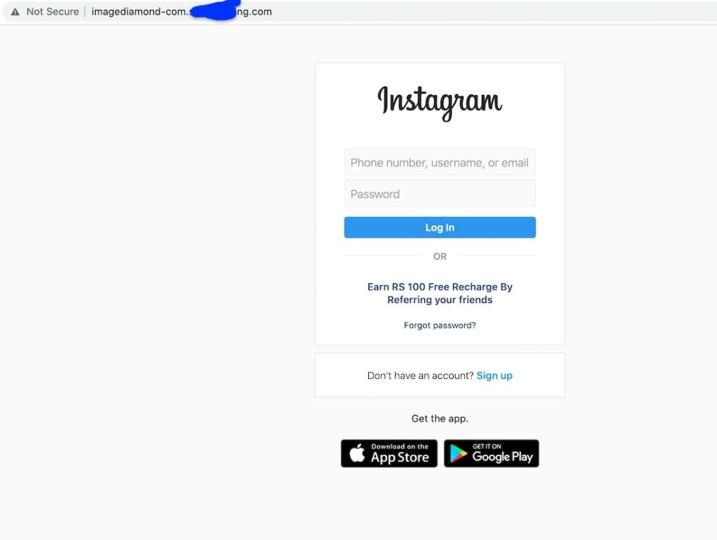instagram phishing page 