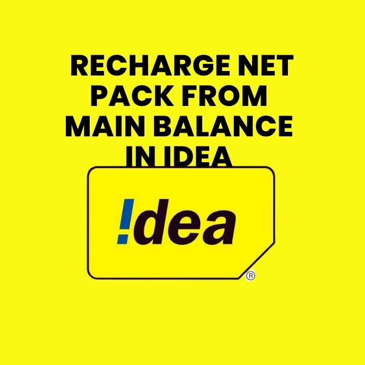 How To Recharge Net Pack From Main Balance In Idea