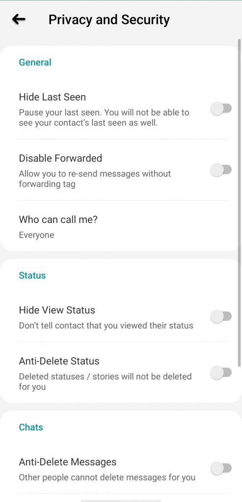 Aero Whatsapp Privacy and Security 