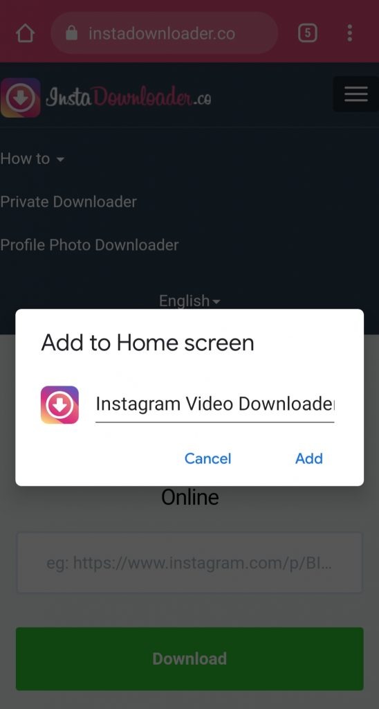 add story download shortcut