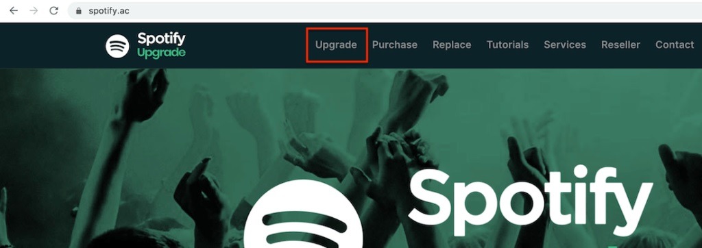 Upgrade spotify account