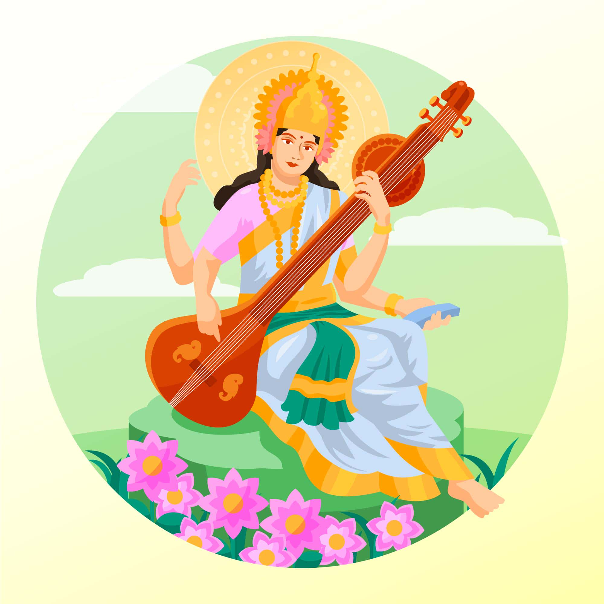 Happy Saraswati Puja Wallpaper