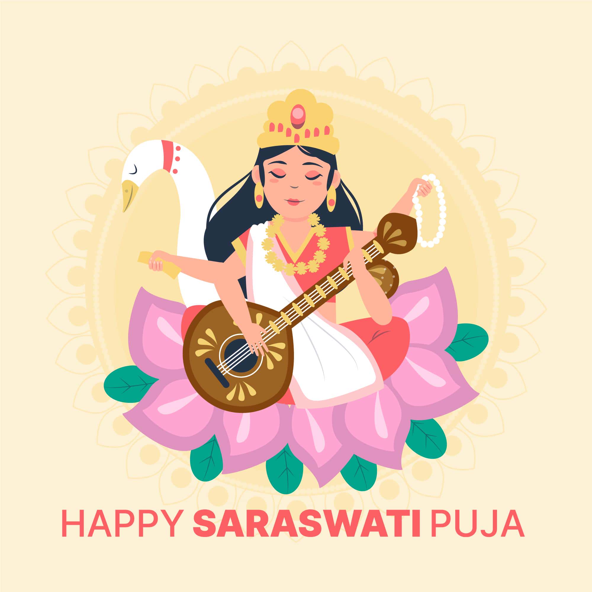 Happy Saraswati Puja Pic Download