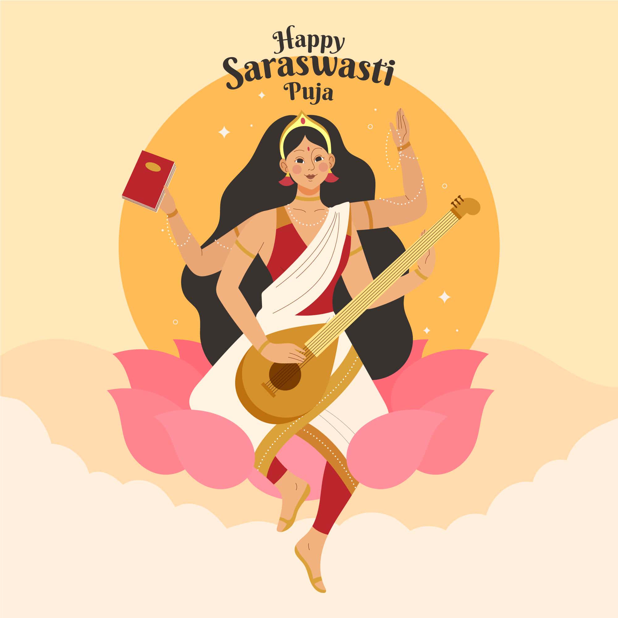 Happy Saraswati Puja Image