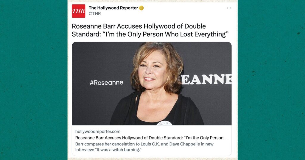 Roseanne Barr says she lost everything after canceled of Planet of the Apes