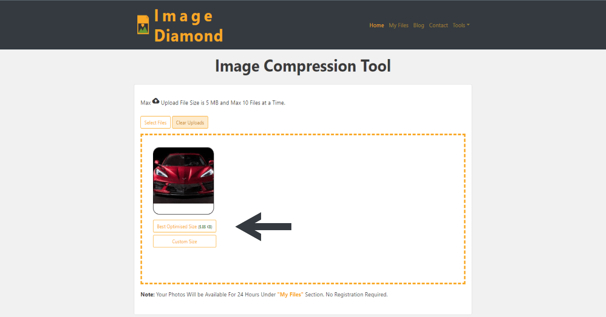 Press Compress Image button
